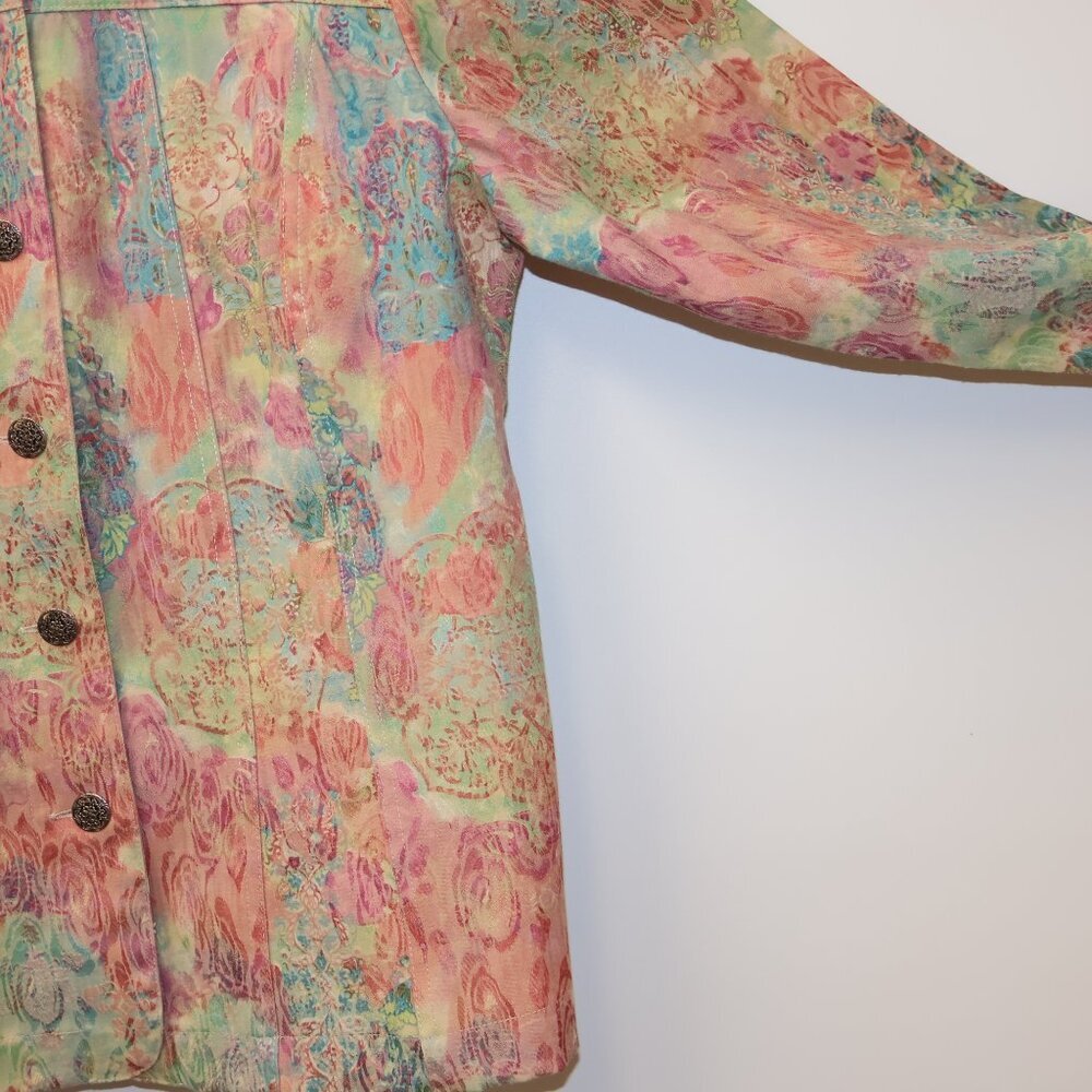VTG Christopher & Banks Multicolor Blazer/Jacket Sz M Womens Button Up - Picture 10 of 16